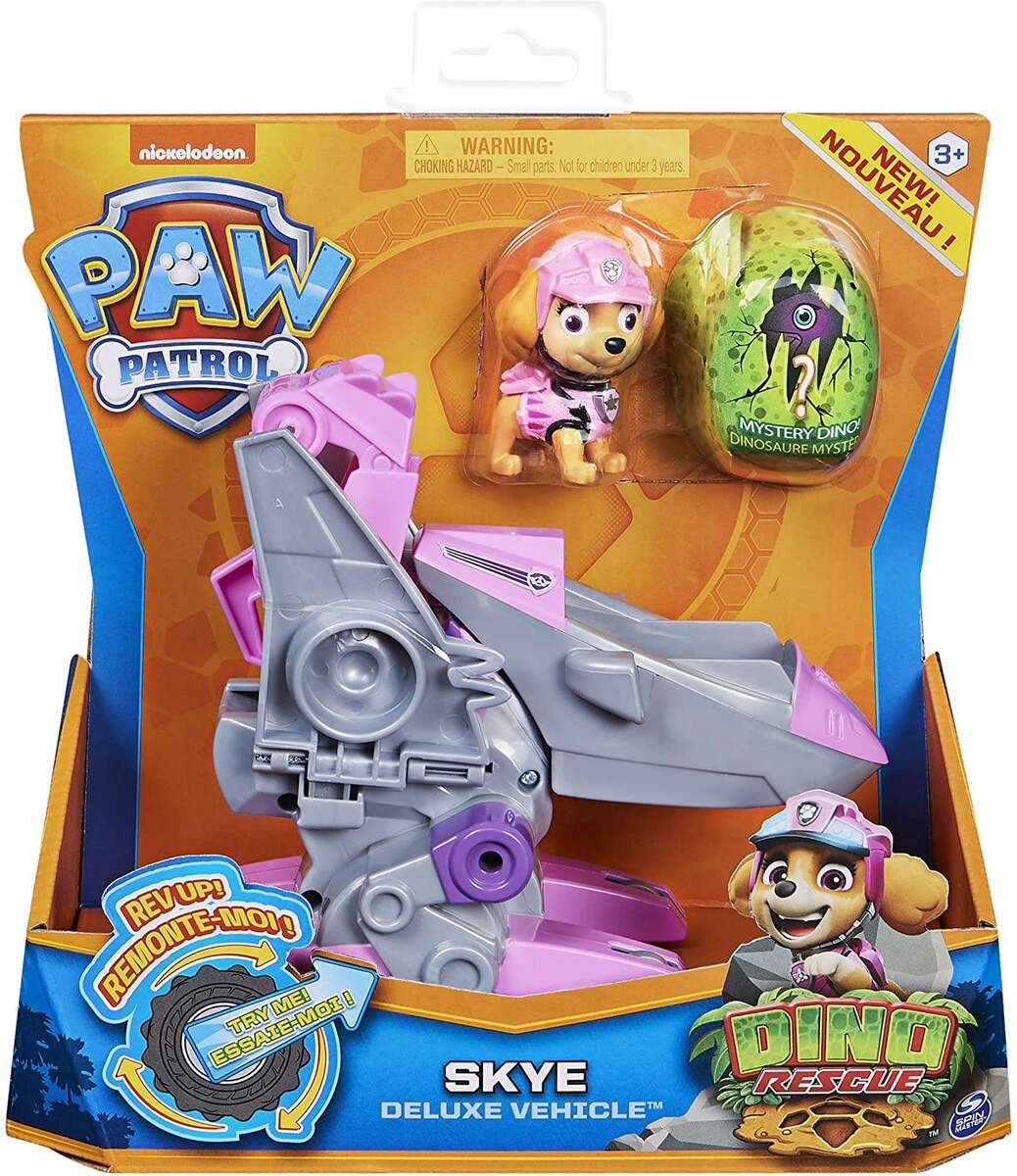 Spin Master Paw Patrol - Dino Rescue Skye mit Deluxe Fahrzeug