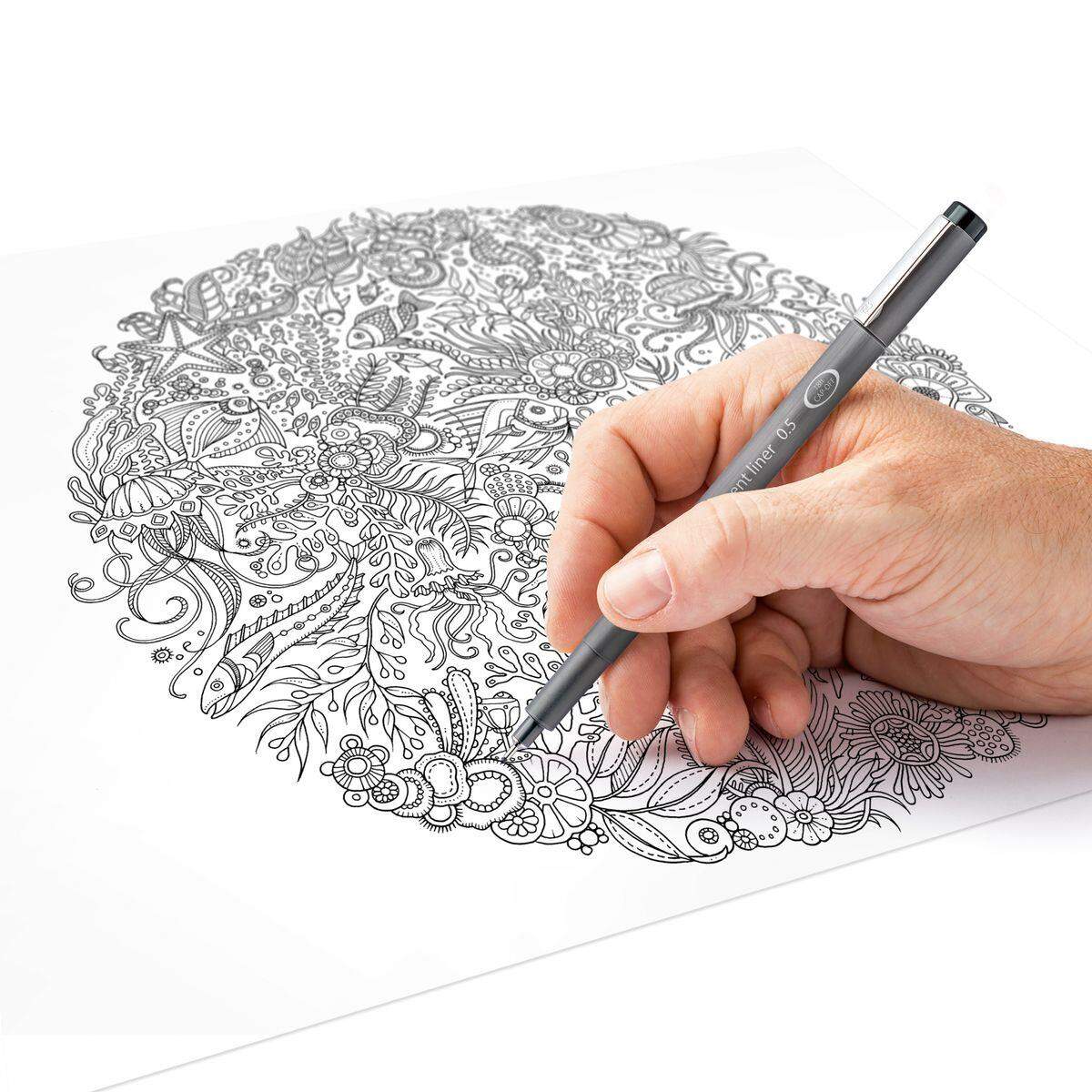 STAEDTLER® Fineliner pigment liner, schwarz, 4+2 GRATIS Etui