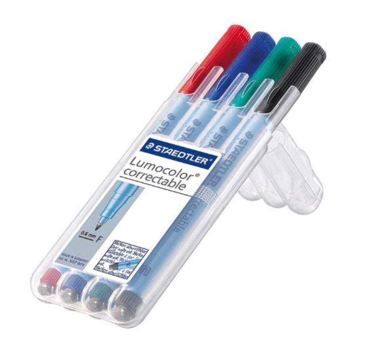 STAEDTLER® Lumocolor correctable F Folienstift, 4 Stück