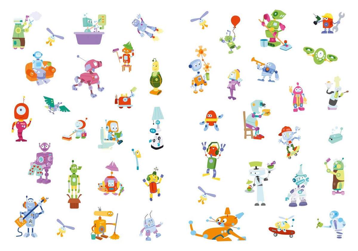 Tessloff Metallic-Sticker Malbuch. Roboter: Mit 45 Metallic-Stickern