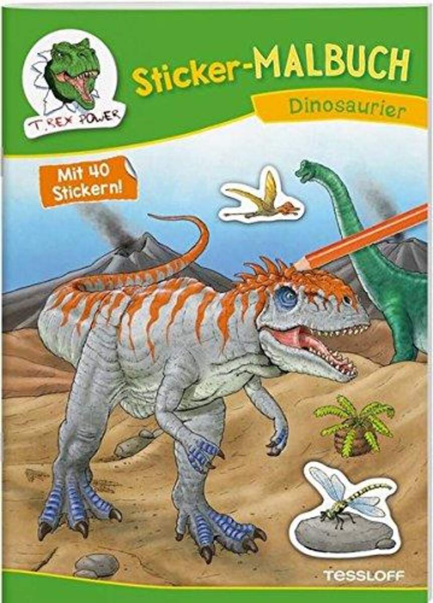 Tessloff Sticker-Malbuch - Dinosaurier: 40 Sticker