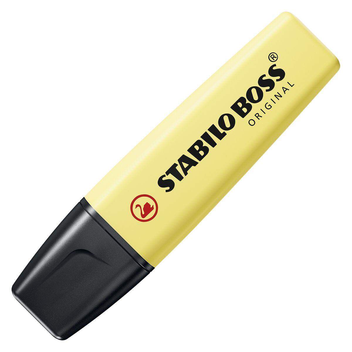 Textmarker - STABILO BOSS ORIGINAL Pastel - 6er Pack - pudriges Gelb, cremige Pfirsichfarbe, rosiges Rouge, Schimmer von Lila, Hauch von Minzgrün, zartes Türkis