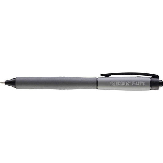 Tintenroller mit Druckmechanik - STABILO PALETTE in schwarz - Strichbreite F (0,4 mm) - Einzelstift - Schreibfarbe schwarz