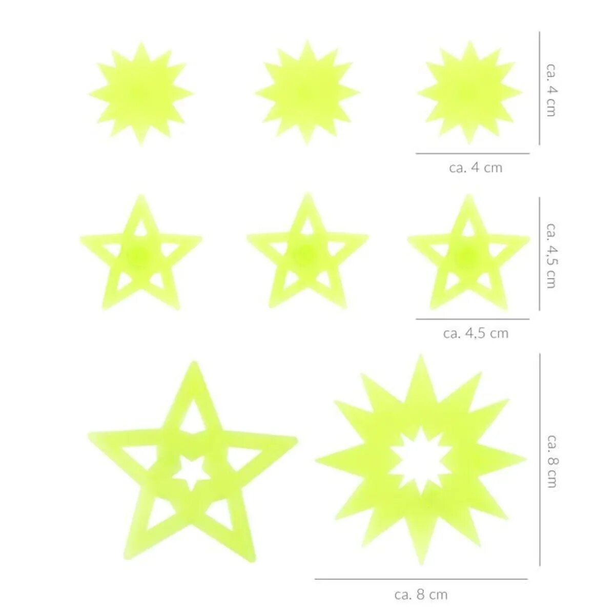 Trendhaus Wichtel Sterne GITD 8er-Set