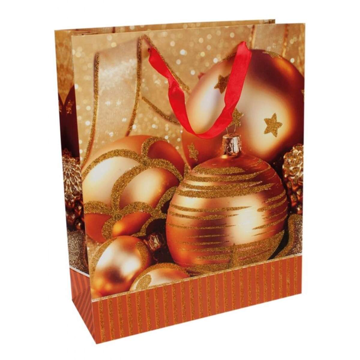 Trötsch Geschenktasche Weihnachts-Glitzer, 24 x 18 x 8 cm, 1 Stück, sortiert