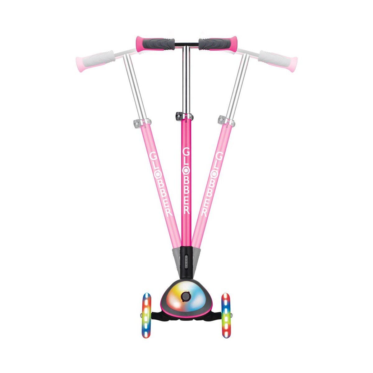 Authentic Sports Globber Elite Deluxe Flash Lights pink, mit Leuchtrollen