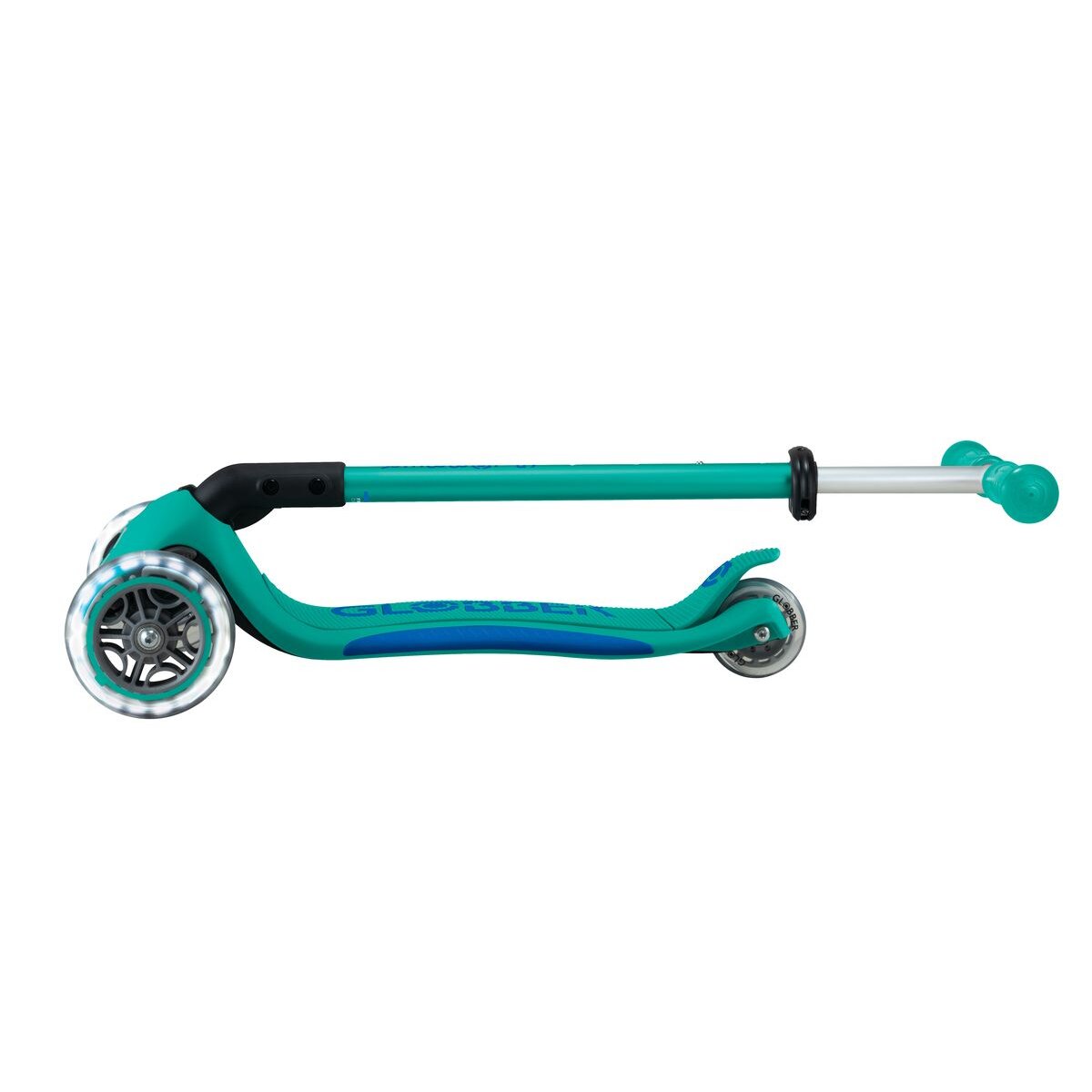 Authentic Sports Globber Primo Foldable Plus Lights türkis-dunkelblau, mit Leuchtrollen