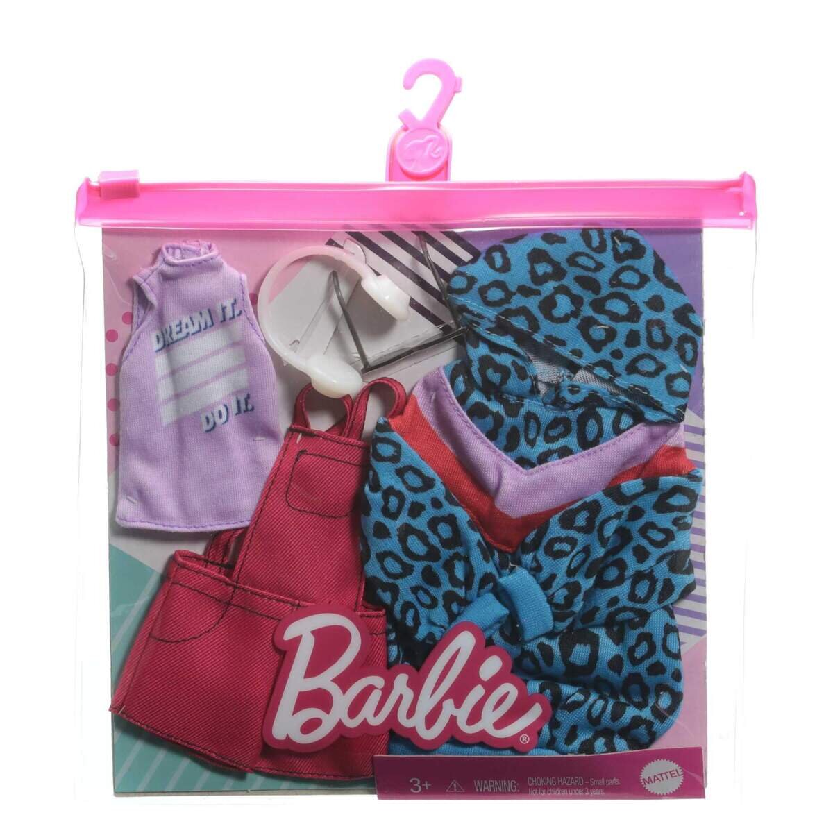 Barbie Moden 2 Outfits und 2 Accessoires für die Barbie Puppe, 1 Packung, 7-fach sortiert