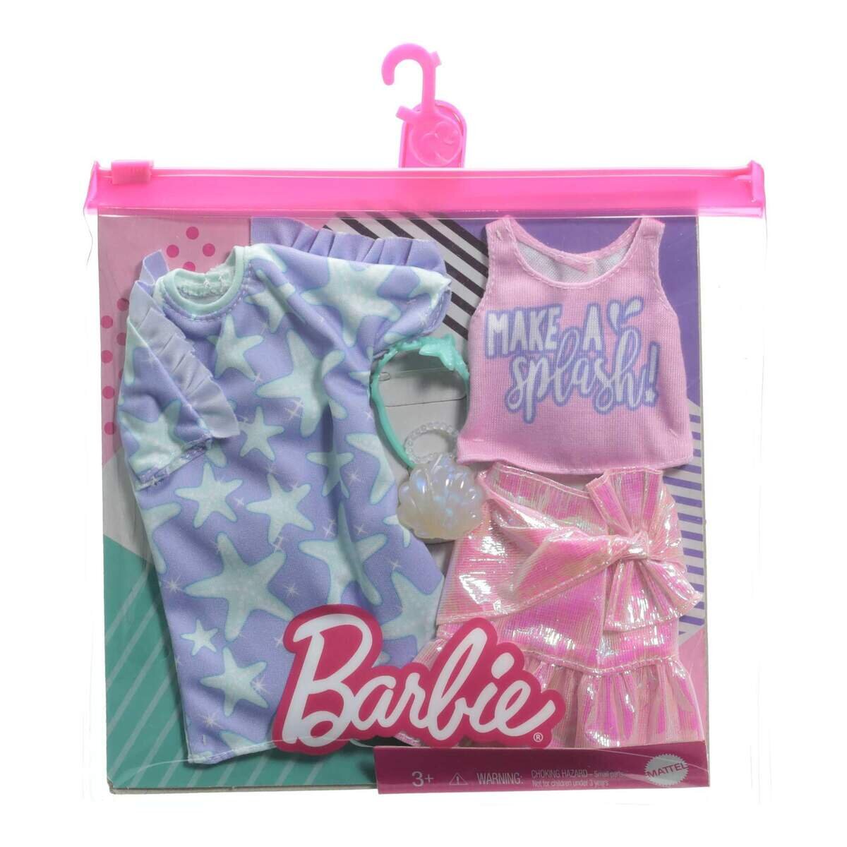 Barbie Moden 2 Outfits und 2 Accessoires für die Barbie Puppe, 1 Packung, 7-fach sortiert