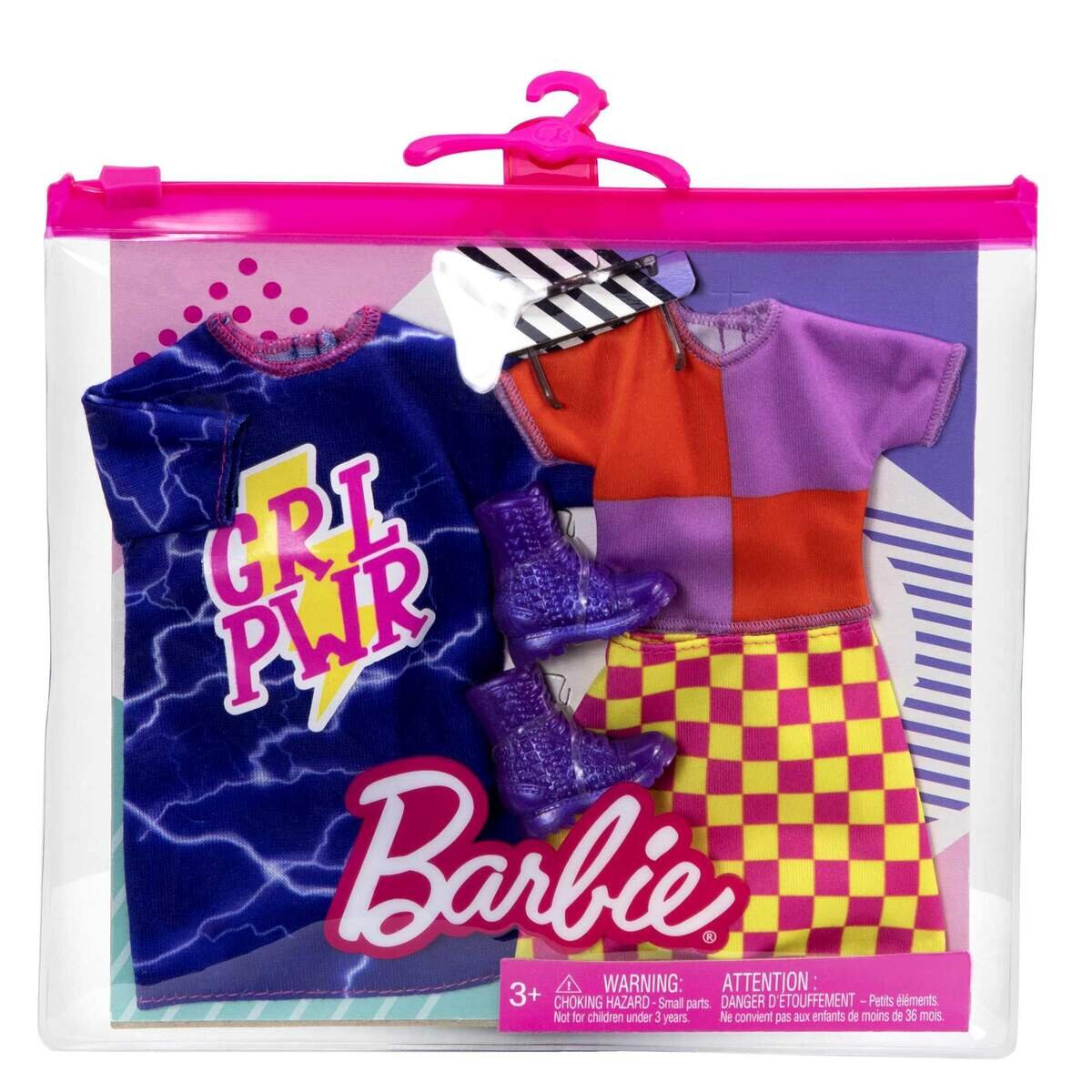 Barbie Moden 2 Outfits und 2 Accessoires für die Barbie Puppe, 1 Packung, 7-fach sortiert