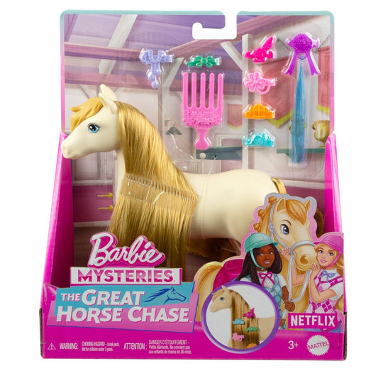Barbie Mysteries: Das geheimnisvolle Pferdeabenteuer“ Spielzeugpony und Zubehör, 1 Stück, 2-fach sortiert