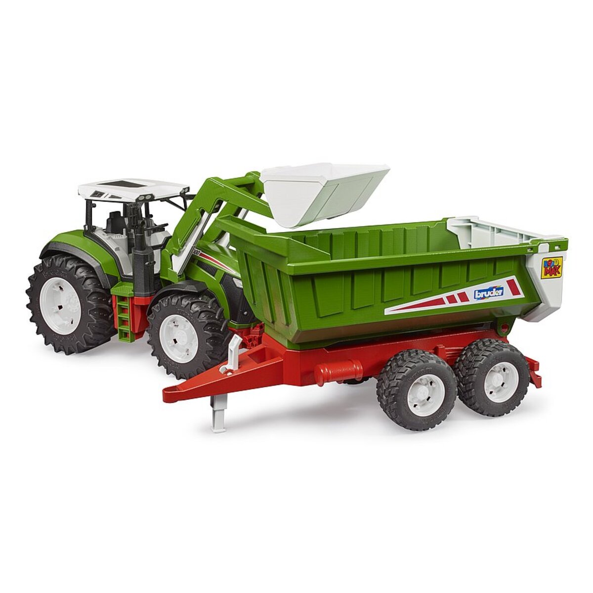BRUDER® 03452 ROADMAX Traktor mit Frontlader und Kippanhänger