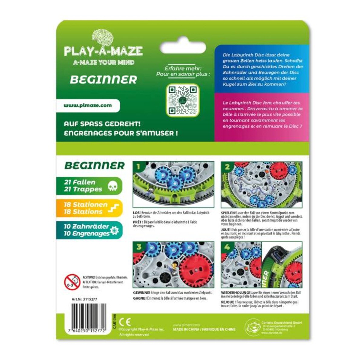 Carletto Labyrinth Travel Disc beginner Knobelspiel