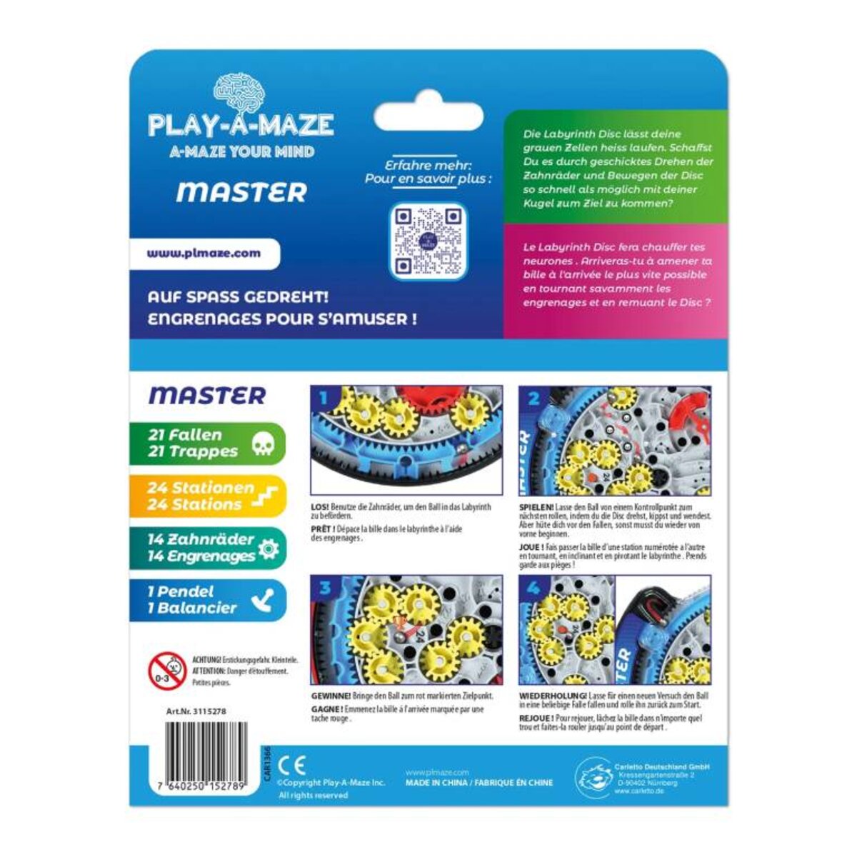 Carletto Labyrinth Travel Disc Master Knobelspiel
