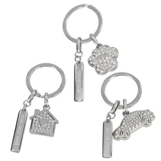Depesche Glamour 1 Schlüsselanhänger silber 3 cm,  1 Stück, 3-fach sortiert