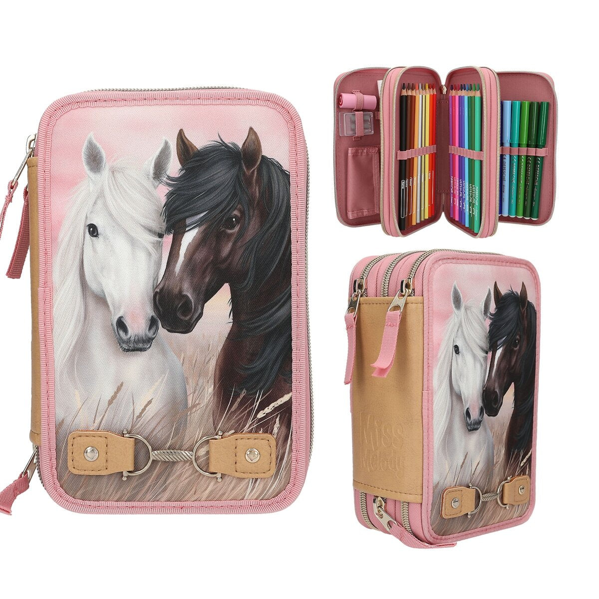 Depesche Miss Melody 3 Fach Federtasche DUSTY ROSE