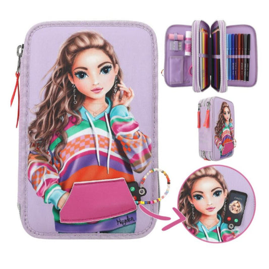Depesche TOPModel 3 Fach Federtasche mit appliziertem Smartphone JOY