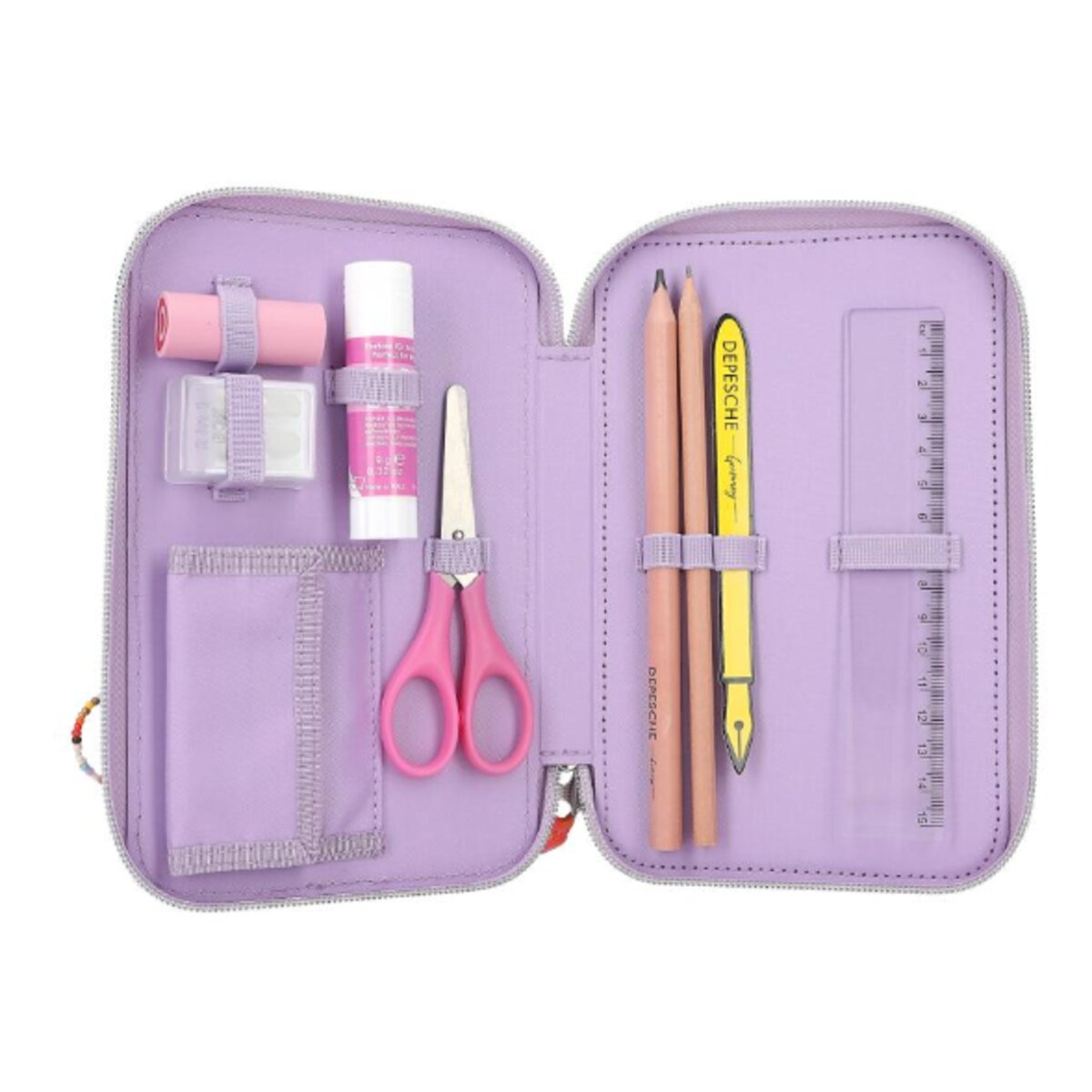 Depesche TOPModel 3 Fach Federtasche mit appliziertem Smartphone JOY