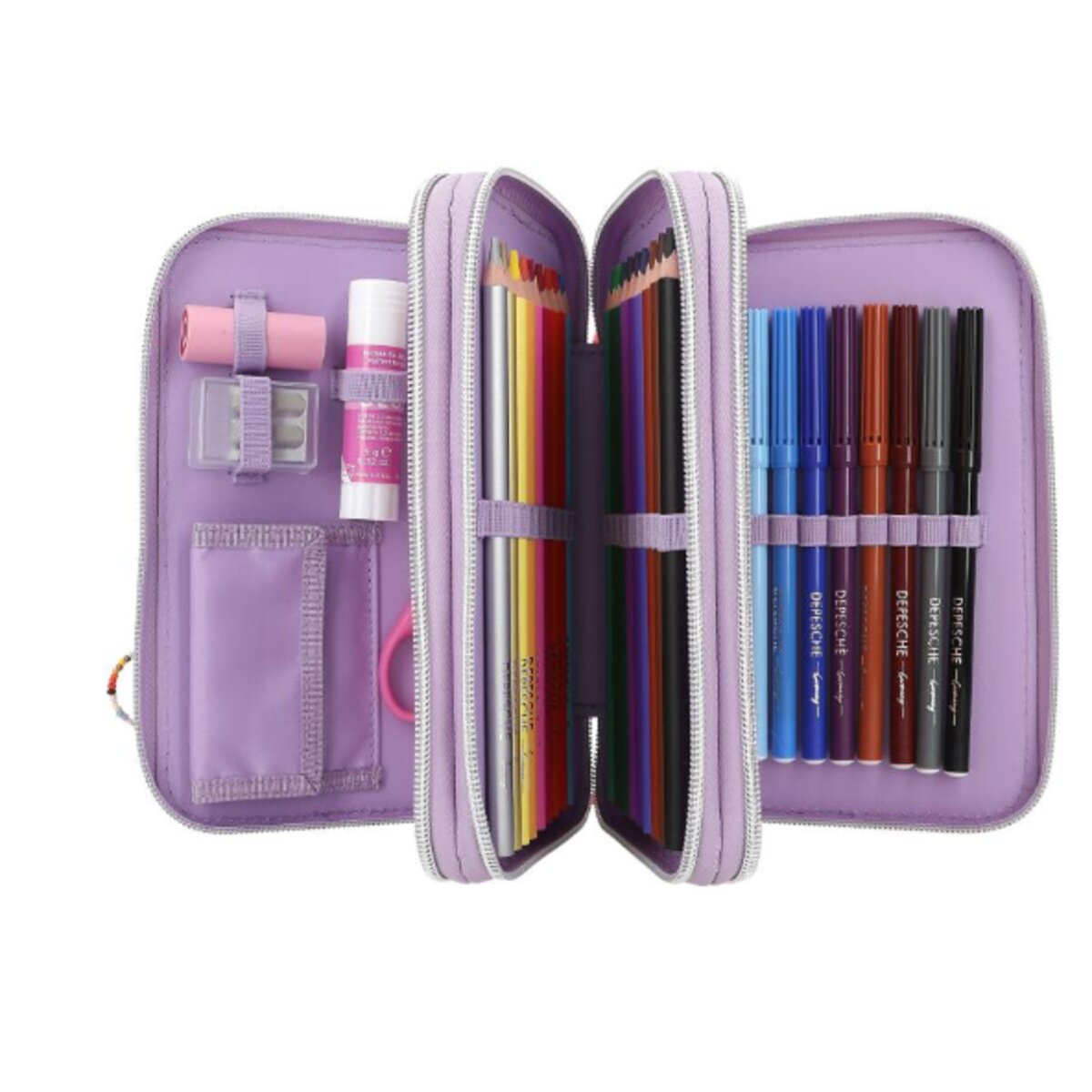 Depesche TOPModel 3 Fach Federtasche mit appliziertem Smartphone JOY