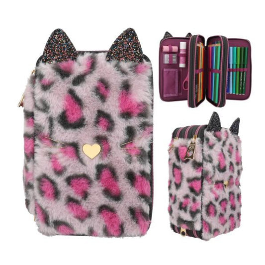 Depesche TOPModel 3 Fach Federtasche Leo Fell REBEL KITTY