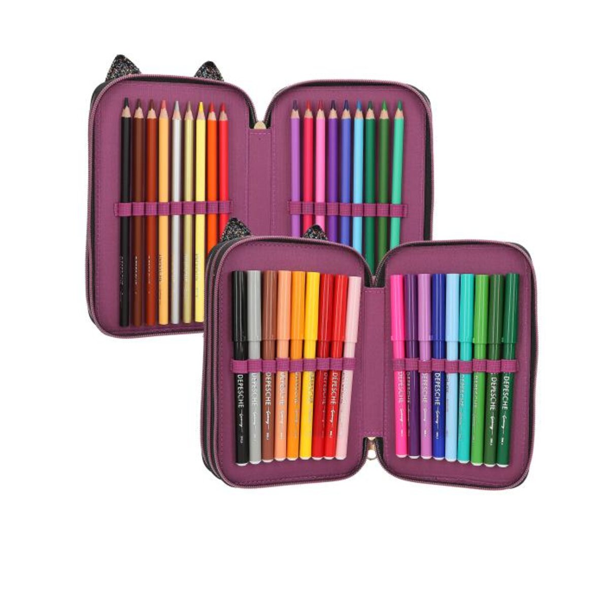 Depesche TOPModel 3 Fach Federtasche Leo Fell REBEL KITTY