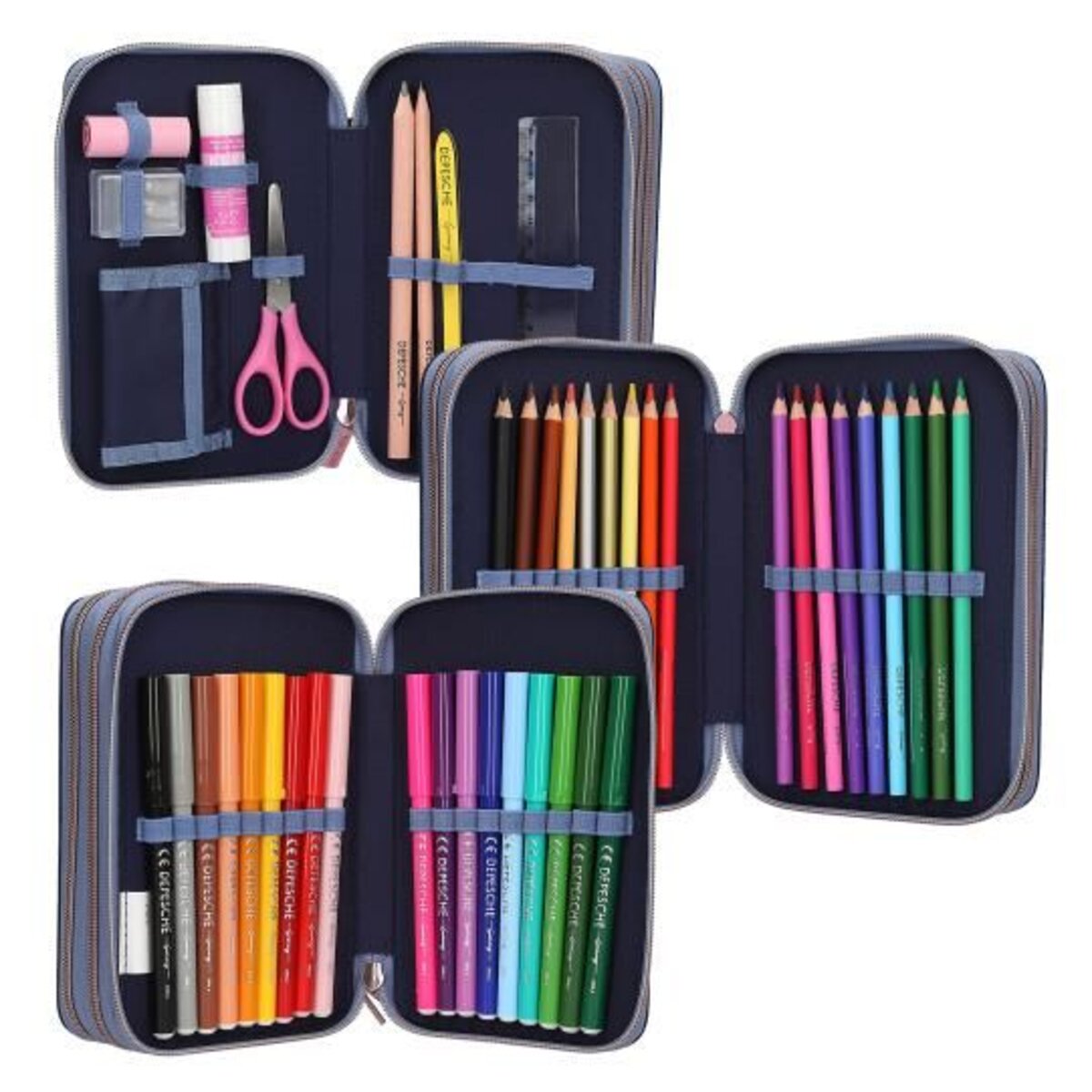 Depesche TOPModel 3 Fach Federtasche LED WOLF