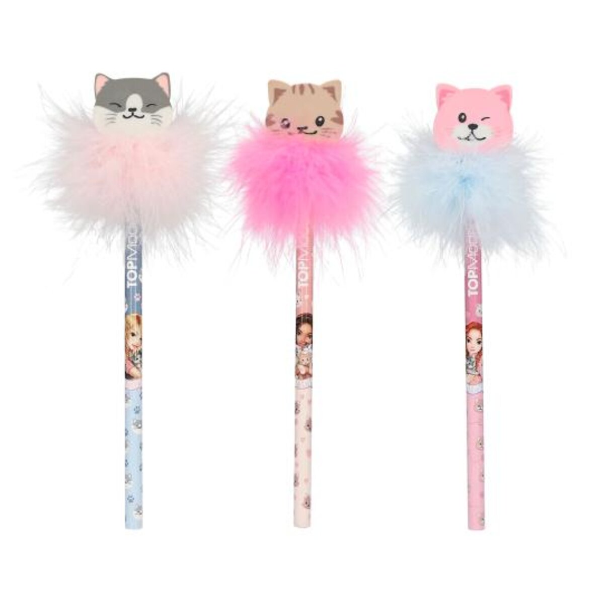 Depesche TOPModel Bleistift mit Radier-Topper CAT LOVE, sortiert
