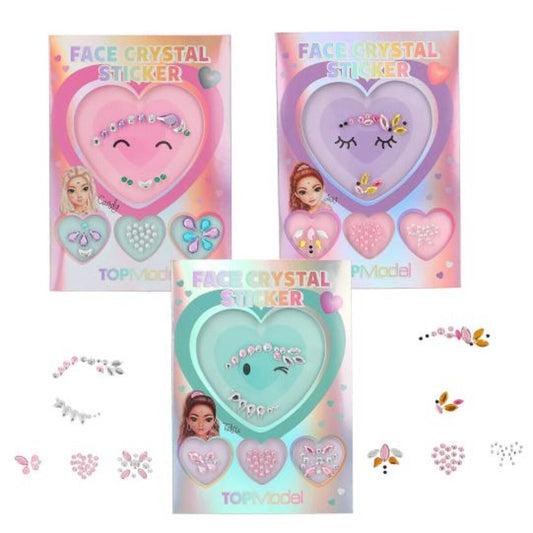 Depesche TOPModel Face Crystal Sticker BEAUTY and ME, 1 Stück, 3-fach sortiert
