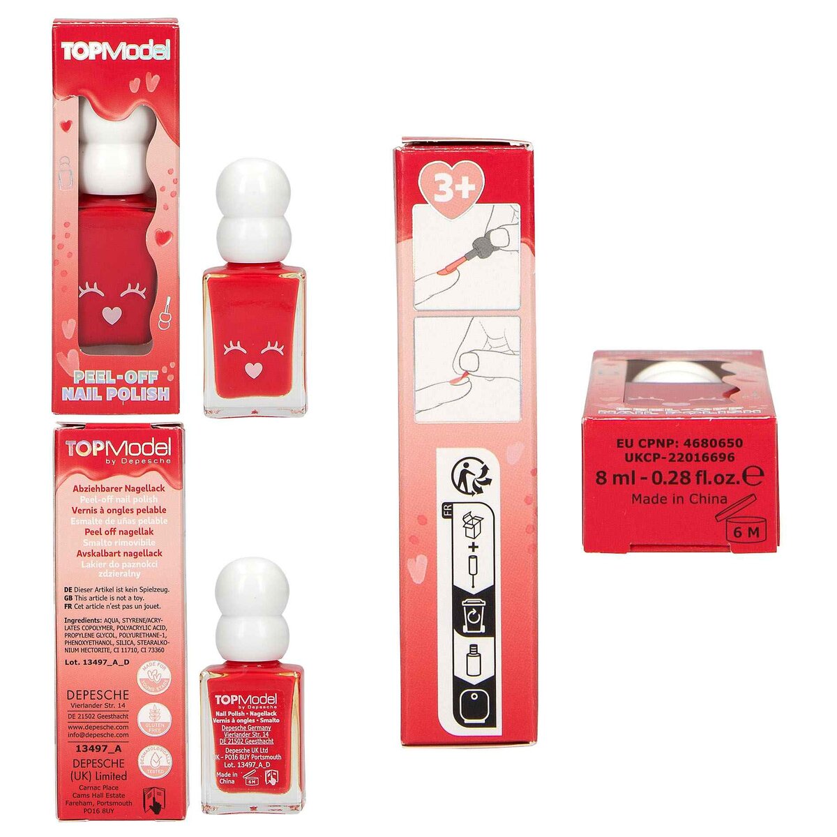 Depesche TOPModel Nagellack Beauty and Me, 1 Stück, 4-fach sortiert