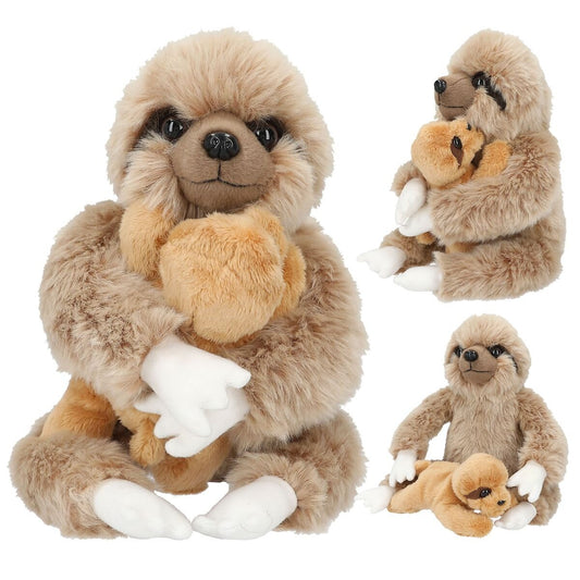 Depesche TOPModel Plüsch Faultier Mama mit Baby, 21 cm