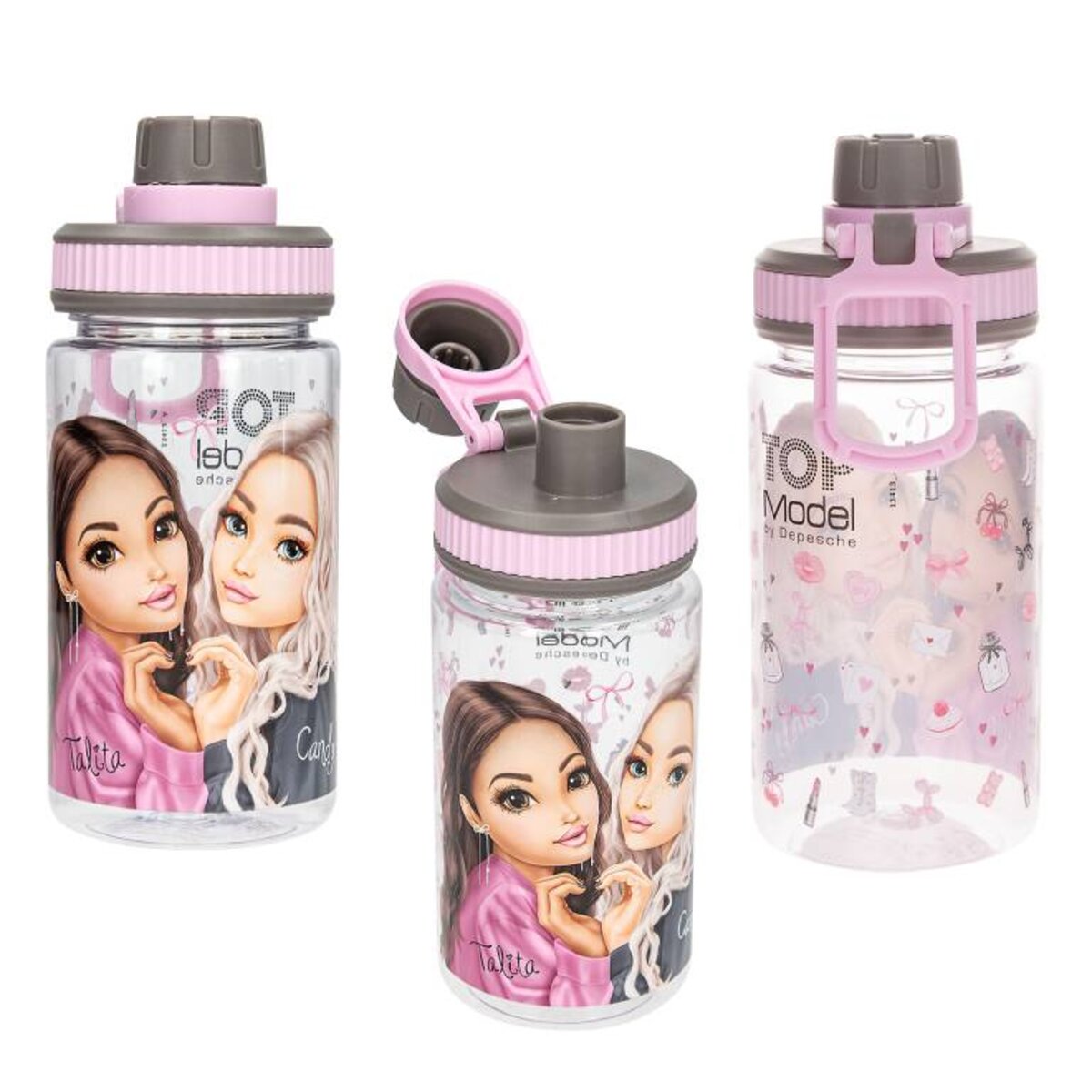 Depesche TOPModel Trinkflasche 0,5 Liter Schraubverschluss rosa grau MY BFF