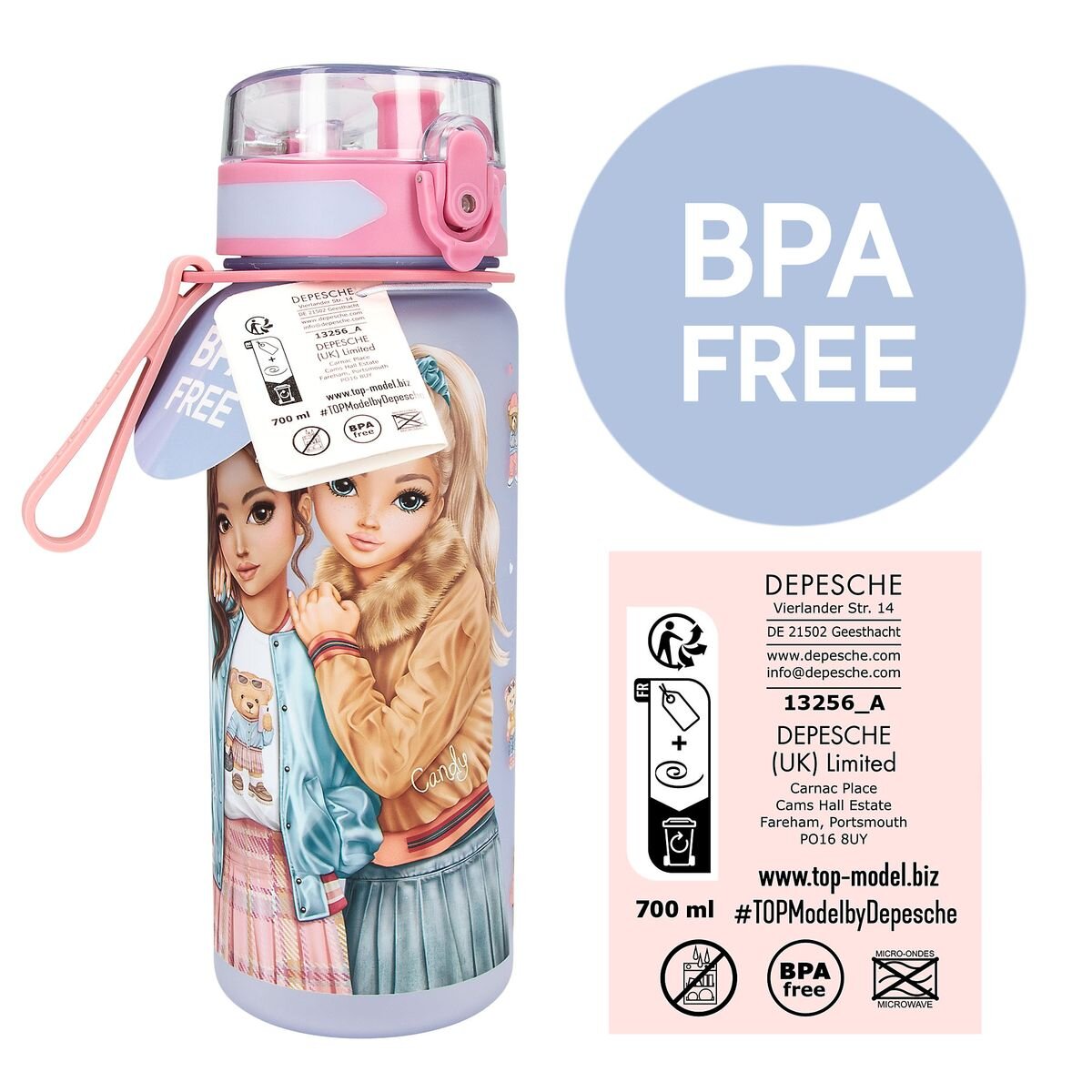 Depesche TOPModel Trinkflasche TEAM TEDDY WILD, 700 ml