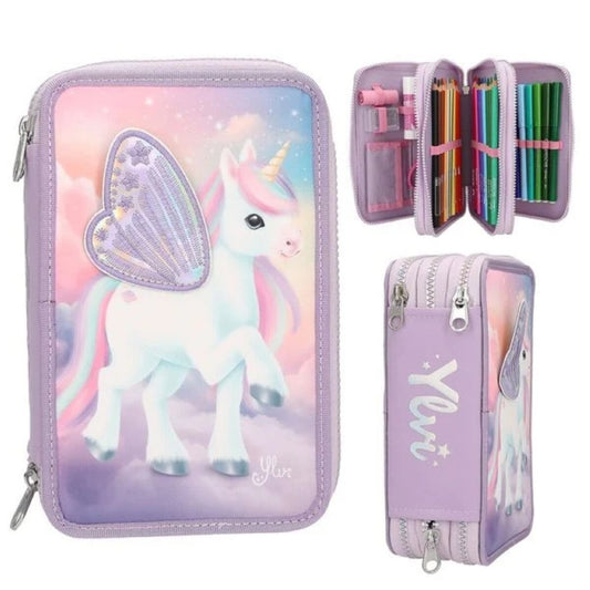 Depesche Ylvi 3-fach Federtasche mit appliziertem Flügel