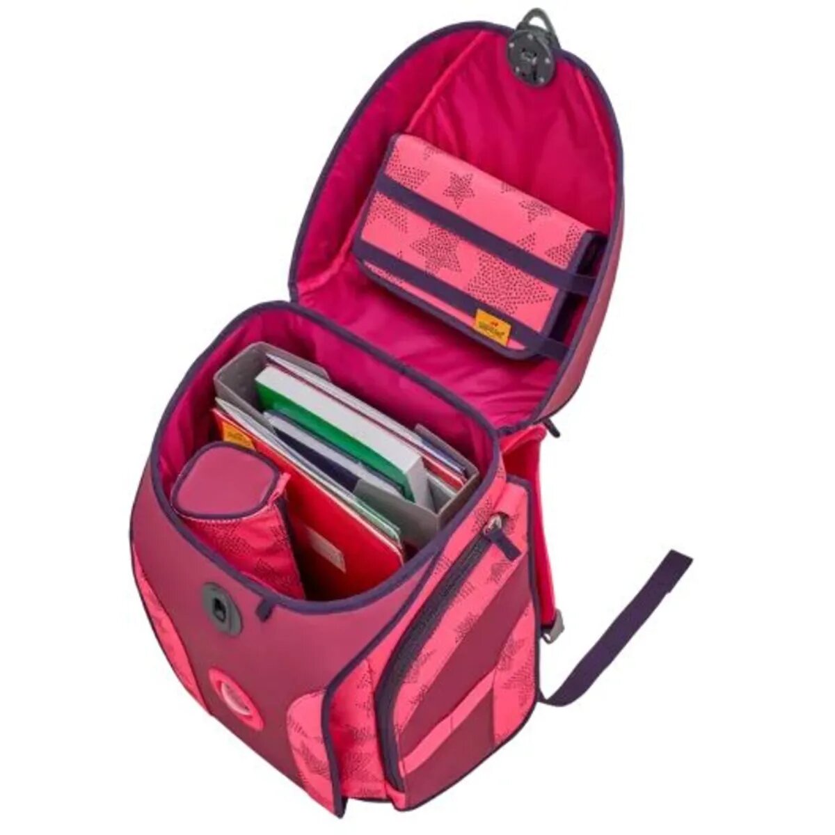 DerDieDas Schulranzen-Set ErgoFlex MAX "Superflash" Neon Star, 5-teilig