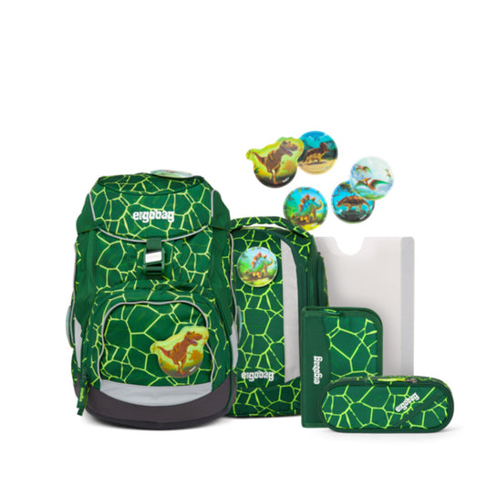 ergobag PACK Schulrucksack-Set - BärRex, 6-teilig
