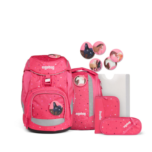 ergobag PACK Schulrucksack-Set - Urlaub auf dem ReitBärHof, 6-teilig