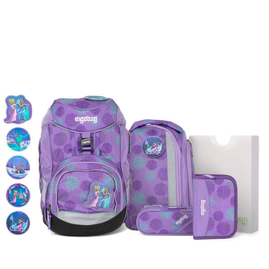 ergobag PACK Schulrucksack-Set Glow Edition SchlittenzauBär, 6-teilig