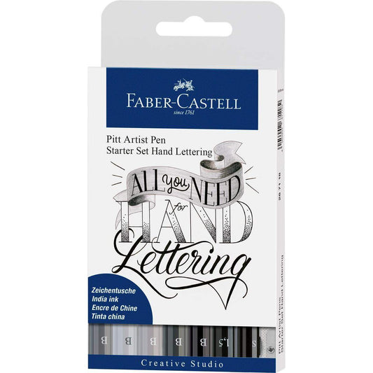 Faber-Castell Tuschestift Pitt Artist Pen Lettering Starter Set, 8er Etui