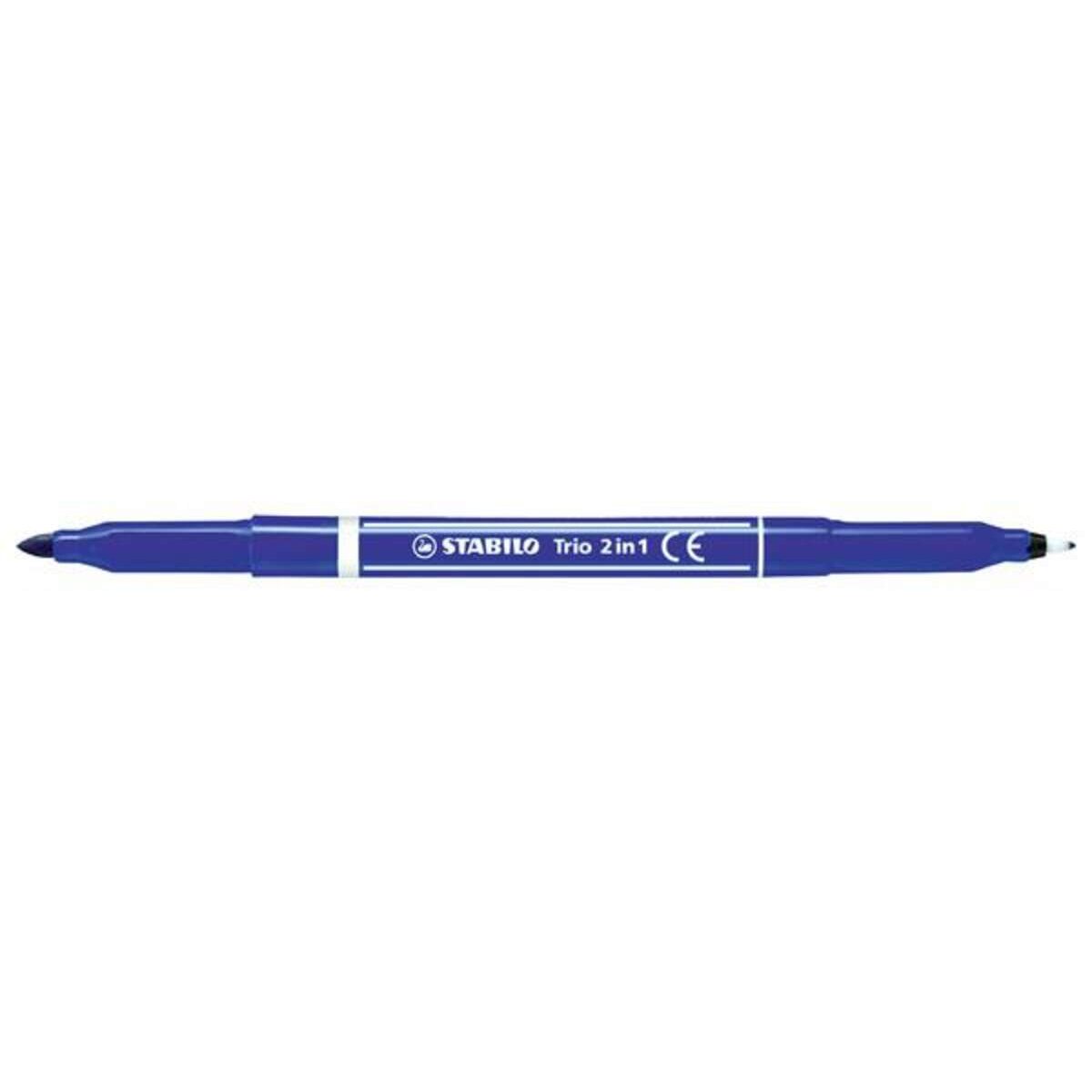 Filzstift und Fineliner in einem - STABILO Trio 2 in 1 - blau
