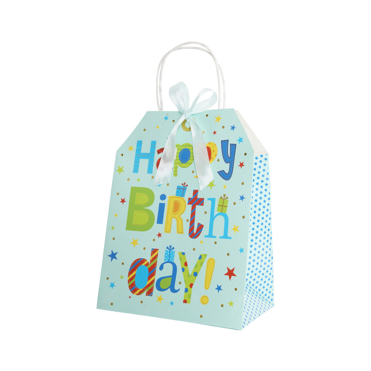 Idena Geschenktasche Happy Birthday blau 19 x 25 x 11,5 cm