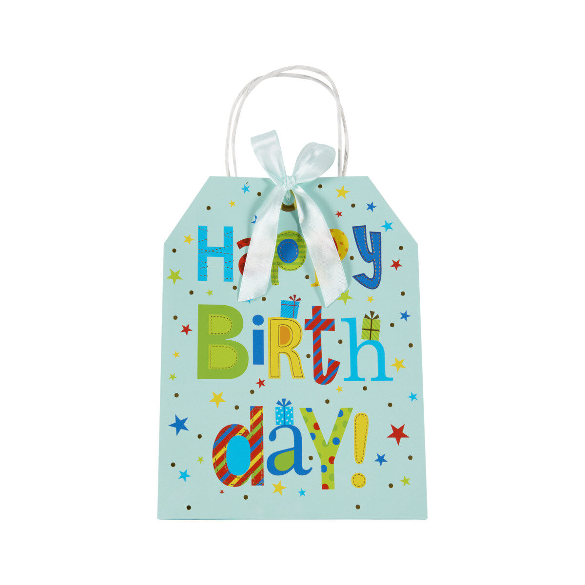 Idena Geschenktasche Happy Birthday blau 19 x 25 x 11,5 cm
