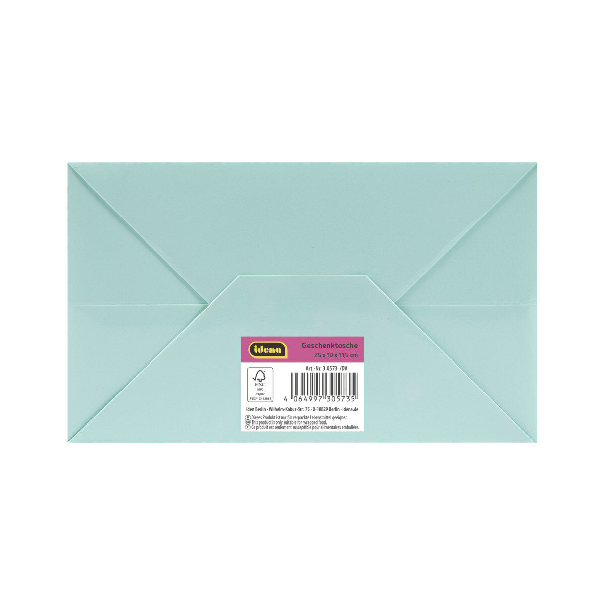 Idena Geschenktasche Happy Birthday blau 19 x 25 x 11,5 cm