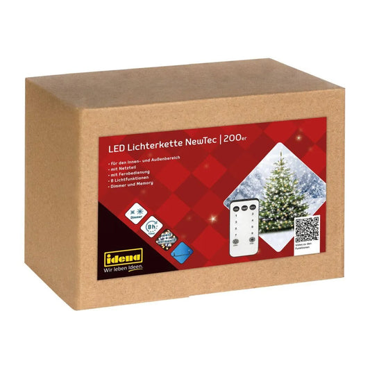 Idena Lichterkette NewTec 200 LED  ww/ws 8h Timer