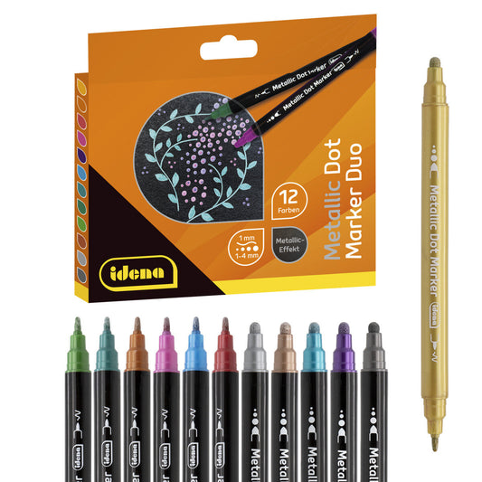 Idena Metallic Dot Marker DUO 12 Farben