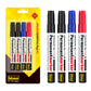 Idena Permanentmarker 4er 2x Schwarz,1x Blau und Rot