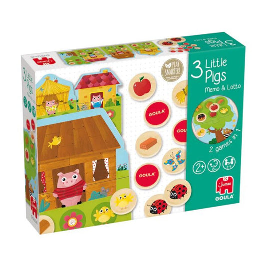Jumbo Spiele GOULA 3 kleine Schweinchen Memo & Lotto