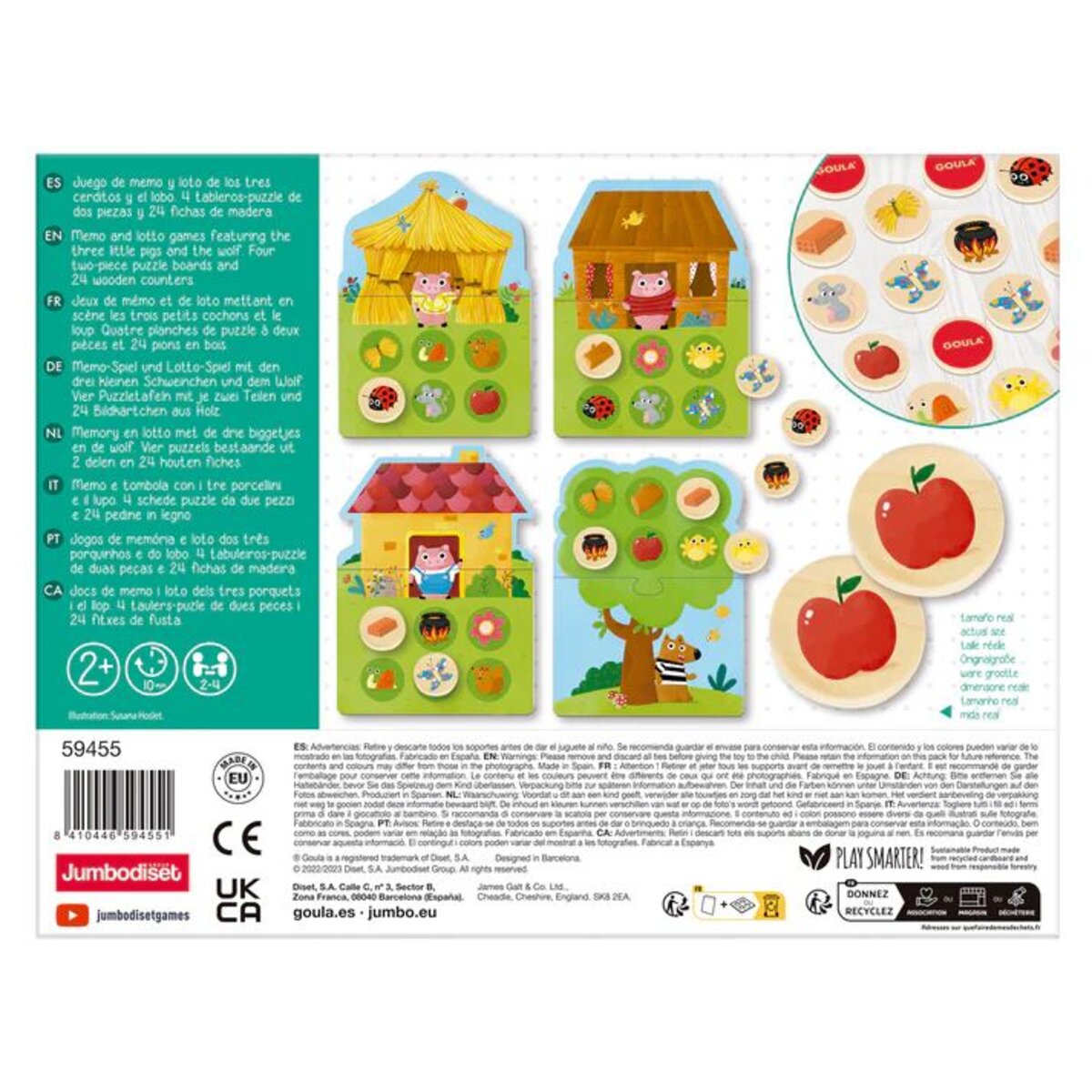 Jumbo Spiele GOULA 3 kleine Schweinchen Memo & Lotto