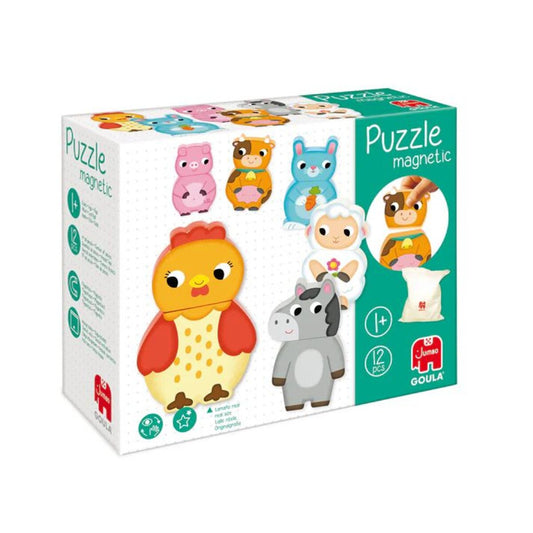 Jumbo Spiele GOULA Magnetisches Holzpuzzle Bauernhof