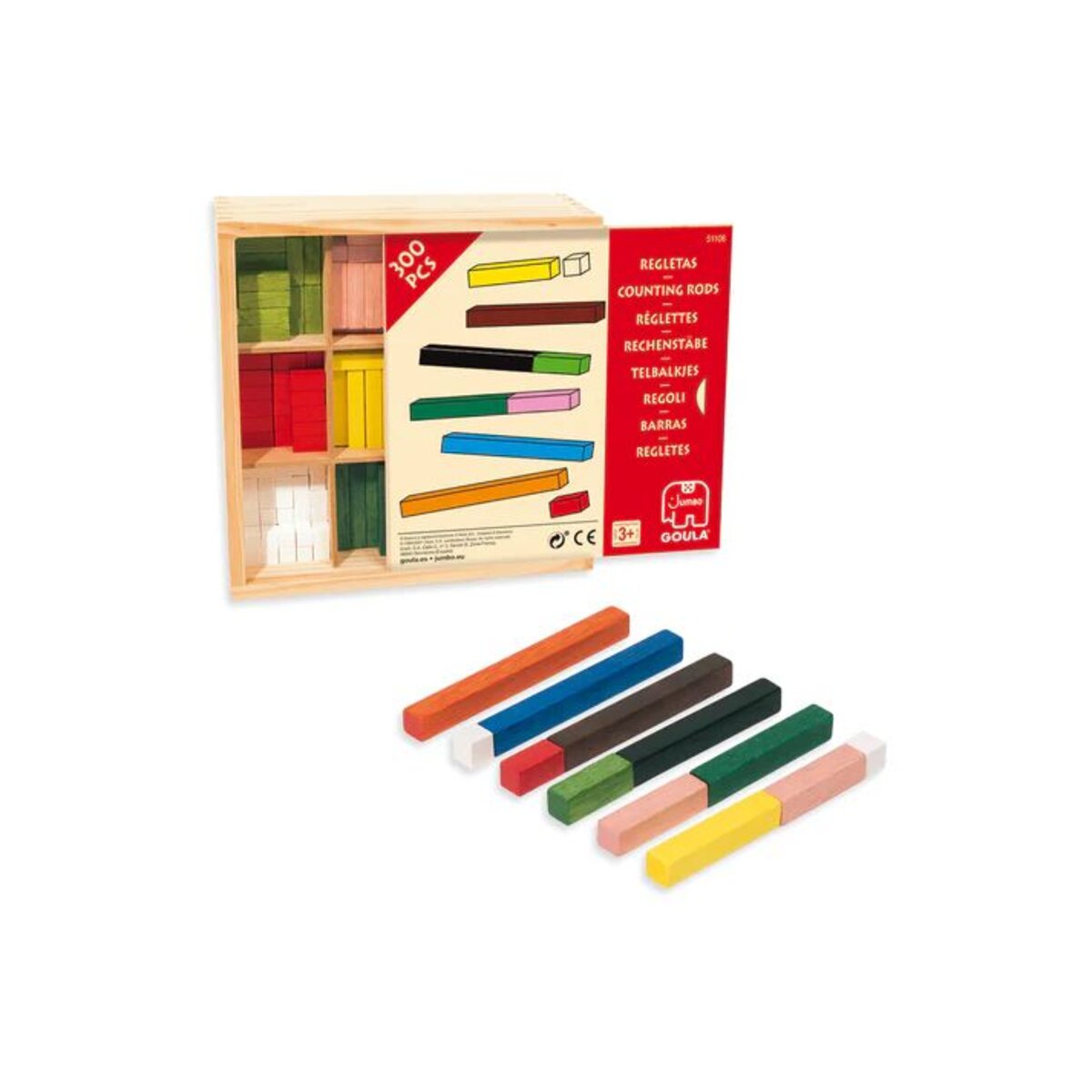 Jumbo Spiele GOULA Rechenstäbe 10x10 (Holzbox)