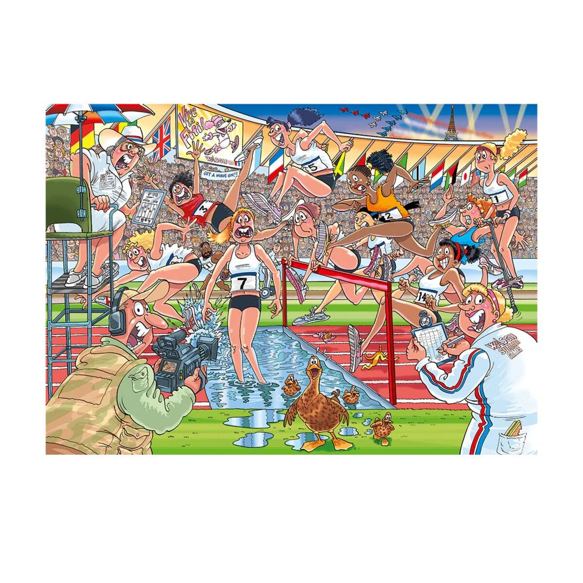 Jumbo Spiele Puzzle - Wasgij Orginal 44: Summer Games, 1000 Teile